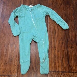 Soft Teal Kids Footed Onesie